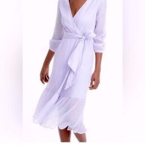 JCrew Faux Wrap Dress, Lilac Purple, Gauze Material, Lined, Size 4